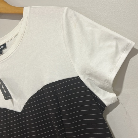 NWT Express Black and White Stripes Wear to Work Dress Women Size XL - Picture 5 of 13